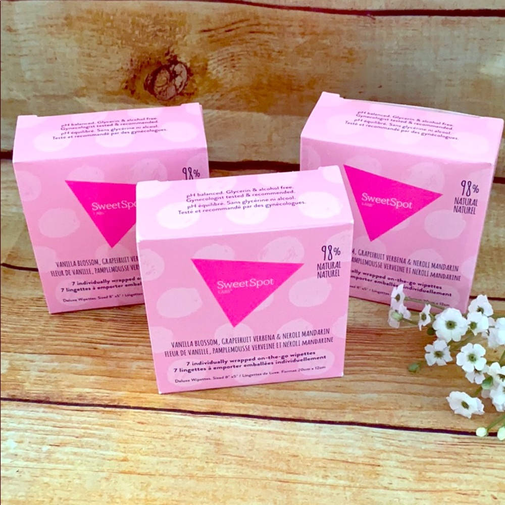 3 Boxes SWEETSPOT LABS, Single Personal Wipettes